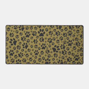 Alfrombrillas De Escritorio Perro con puntas de polka blanco y negro con oro m