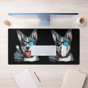 Alfrombrillas De Escritorio Perro gafas divertidas con pulgares arriba