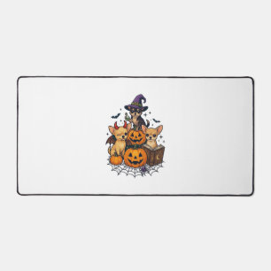 Alfrombrillas De Escritorio Perros Chihuahua de Halloween Calabazas Sombrero d