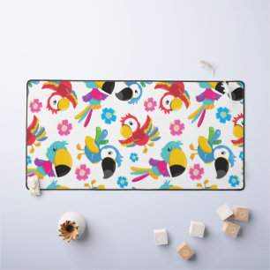 Alfrombrillas De Escritorio Perros coloridos, loros tropicales, aves, flores