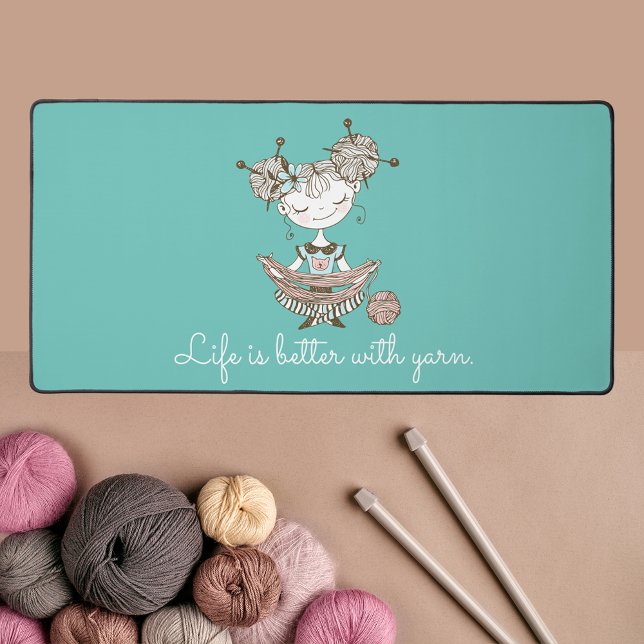 Alfrombrillas De Escritorio Personalizable Chica de Whimsical Yarn Lover (Subido por el creador)