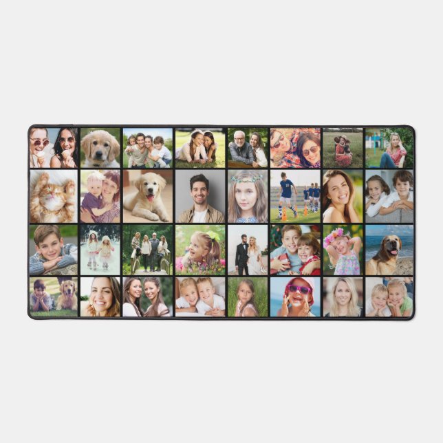 Alfrombrillas De Escritorio Personalizado 32 Collage de fotos negro (Anverso)