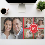 Alfrombrillas De Escritorio Personalizado 5 Familia Roja Collage de fotos<br><div class="desc">Personalice su espacio de trabajo con esta elegante alfombra de personalizable con un diseño de color de 5 fotos y acentos rojos. Perfecto para mostrar recuerdos familiares,  mascotas o momentos favoritos,  esta alfombra combina funcionalidad con valor sentimental,  lo que lo hace ideal para oficinas en casa o regalos.</div>