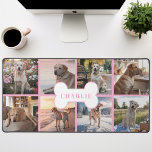 Alfrombrillas De Escritorio Personalizado 8 Collage de fotos Perro Mascota Óse<br><div class="desc">¡Muestra a tu mejor amigo con este tapete de foto de perro rosa! Este tapete de escritorio es la forma perfecta de iluminar tu espacio de trabajo y mantener a tu amada compañera cerca. Esta alfombra de escritorio está fabricada con materiales de alta calidad y un soporte no deslizante, y...</div>