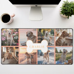 Alfrombrillas De Escritorio Personalizado 8 Collage de fotos Perro Mascota Óse<br><div class="desc">¡Muestra a tu mejor amigo con este tapete de foto de perro de melocotón! Con un fondo de melocotón elegante, un collage de ocho fotos adorables y un hueso de perro lindo con el nombre de tu perro, esta alfombra de escritorio es la manera perfecta de iluminar tu espacio de...</div>