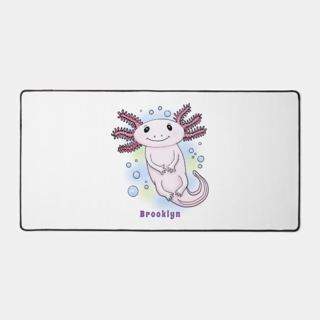 Alfrombrillas De Escritorio Personalizado axolotópico rosa adorable (Anverso)