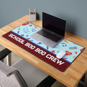 Alfrombrillas De Escritorio Personalizado Boo Boo Crew Red Blue School Nurse R