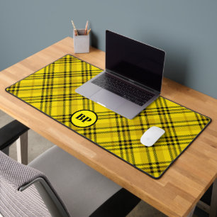 ALFROMBRILLAS DE ESCRITORIO PERSONALIZADO CHECK PLAID ELEGANT AMARILLO NEGRO