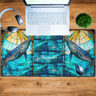 Alfrombrillas De Escritorio Personalizado Costa Tropical Ballena Azul Amarillo
