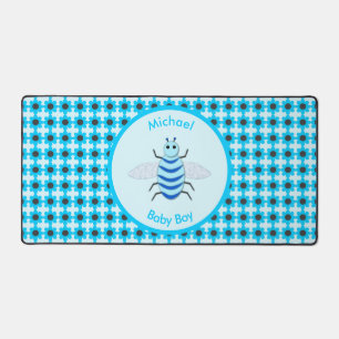 Alfrombrillas De Escritorio Personalizado de Abeja de Niño Azul