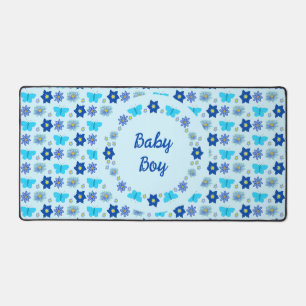 Alfrombrillas De Escritorio Personalizado de mariposas y flores Blue Baby Boy