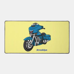 Alfrombrillas De Escritorio Personalizado de moto azul feliz