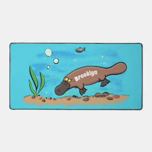 Alfrombrillas De Escritorio Personalizado de natación de Platypus Cute