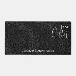 Alfrombrillas De Escritorio Personalizado Elegant Black Leopard Name Professio