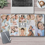Alfrombrillas De Escritorio Personalizado Haga su propio Collage de fotos 8<br><div class="desc">Nombre Inicial Personalizado Monograma Collage de fotos Mat. Añada un toque personal y elegante a su espacio de trabajo con esta alfombra de escritorio personalizado, perfecta como accesorio de oficina o una almohadilla de ratón extra grande para su trabajo desde casa. El diseño presenta una caja gris en el centro...</div>