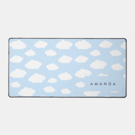 Alfrombrillas De Escritorio Personalizado Monograma Cute Girly Blue Cloud Rega