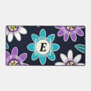 Alfrombrillas De Escritorio Personalizado Monograma Pasivo Flor Patrón floral