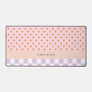 Alfrombrillas De Escritorio Personalizado Monograma Pastel Polka Dot Lilac Che