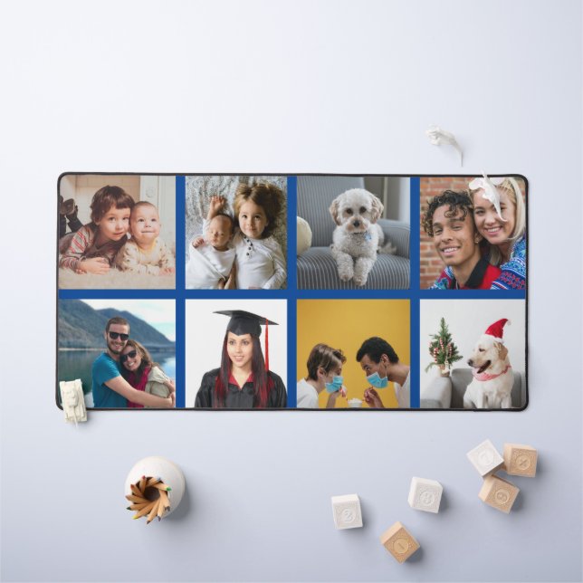 Alfrombrillas De Escritorio Personalizado Ocho foto frontera azul personalizad (Mesa para niños)