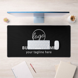 Alfrombrillas De Escritorio Personalizado simple Negra Moderno Logo Business