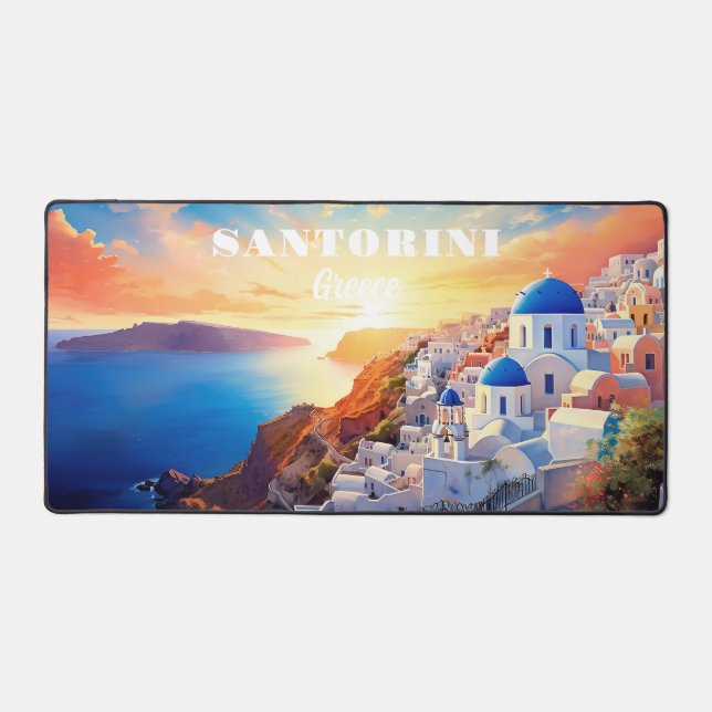 Alfrombrillas De Escritorio Personalizado Texto Santorini Grecia Atardecer (Anverso)