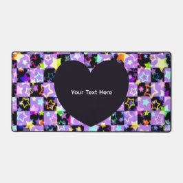 Alfrombrillas De Escritorio Personalized Black Heart Photo Desk Pad 