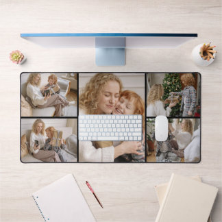 Alfrombrillas De Escritorio Personalized Five Photo Collage Desk Mat