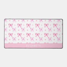 Alfrombrillas De Escritorio Personalized Pink Bow Coquette Cute Name Office
