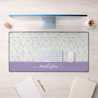 Alfrombrillas De Escritorio Personalized Purple Wildflower Monogram