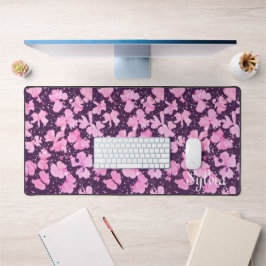 Alfrombrillas De Escritorio Pétalos de flor de pintura rosada de acrílico