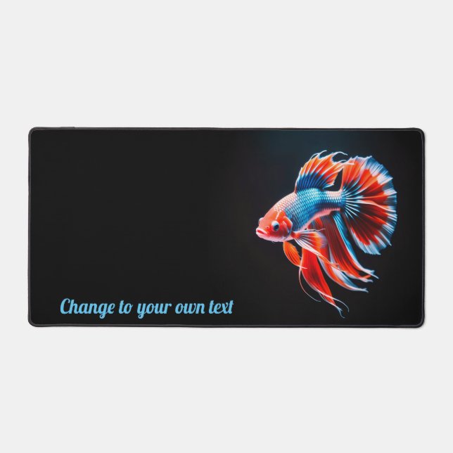 Alfrombrillas De Escritorio pez beta en negro (Anverso)