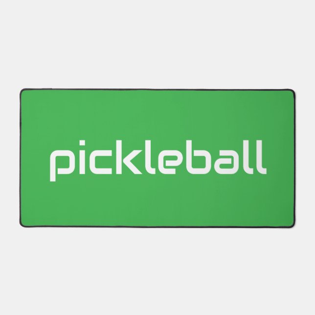 Alfrombrillas De Escritorio PICKLEBALL Blanco Moderno Refinado En Verde Brilla (Anverso)