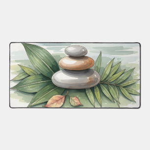 Alfrombrillas De Escritorio Pila de Piedras Zen Acuarela Minimalista