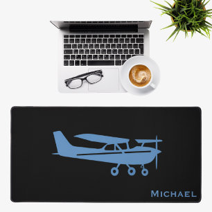 Alfrombrillas De Escritorio Piloto de Avión Cessna Azul Oficina Personalizada