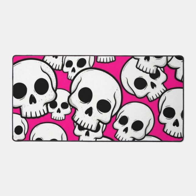 Alfrombrillas De Escritorio Pink Skull Pattern Desk Mat (Anverso)