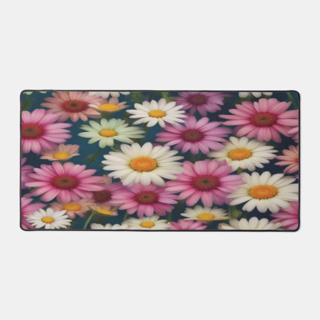 Alfrombrillas De Escritorio Pink & White Daisies - Desk Mat (Anverso)