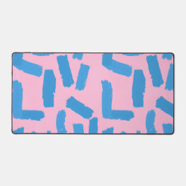 Alfrombrillas De Escritorio Pink with Blue Brushstroke Pattern 