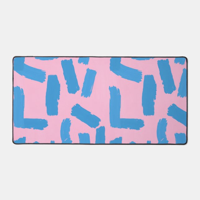 Alfrombrillas De Escritorio Pink with Blue Brushstroke Pattern  (Anverso)