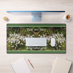 Alfrombrillas De Escritorio Pintura personalizada de azulejos con flores azule