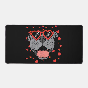 Alfrombrillas De Escritorio Pitbull Face Glasses Día de San Valentín Mascota P