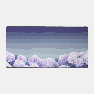 Alfrombrillas De Escritorio Pixel Art Hydrangea Desk Mat - Floral Gaming Mouse