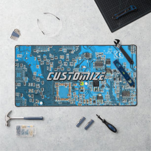 Alfrombrillas De Escritorio Placa de circuito PCB azul personalizada para prof