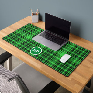 ALFROMBRILLAS DE ESCRITORIO PLAID DE CUADROS A MEDIDA ELEGANTES VERDE NEGRO