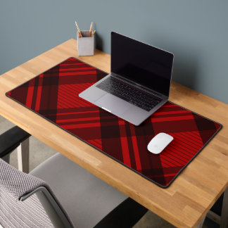 Alfrombrillas De Escritorio Plaid Rojo y Negro Moderno
