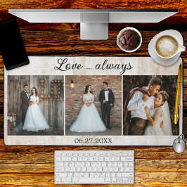 Alfrombrillas De Escritorio Plantilla de fotografía de Boda de madera de estil