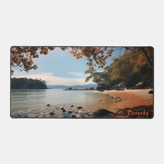 Alfrombrillas De Escritorio Playa de arena personalizada con alfombra de árbol (Anverso)