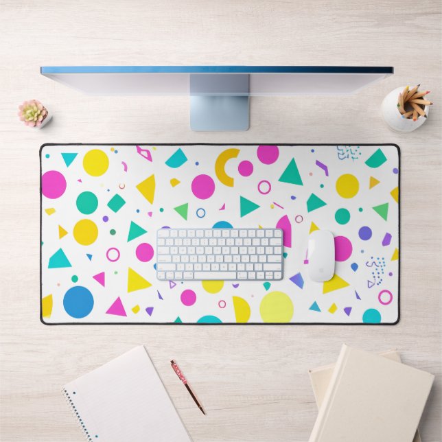 Alfrombrillas De Escritorio Playful Neon Memphis Geometric Retro Pattern (Oficina 1)