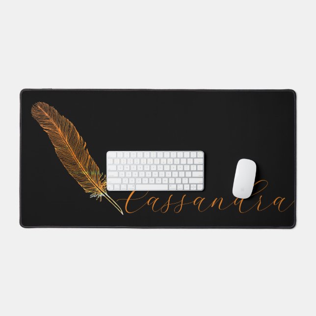 Alfrombrillas De Escritorio Pluma de ave personalizada (Teclado y ratón)
