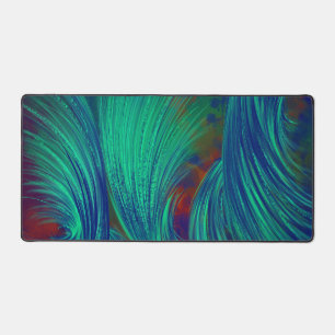Alfrombrillas De Escritorio Plumas abstractas de color azul verde con estilo