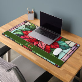 Alfrombrillas De Escritorio Poinsettia de vidrio templado personalizado